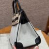 UAE Hermes Birkin 25CM Canvas Bag CK89 Noir Swift Leather Silver Hardware
