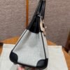 UAE Hermes Birkin 25CM Canvas Bag CK89 Noir Swift Leather Silver Hardware