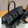 UAE Hermes Birkin 25CM Canvas Bag CK89 Noir Swift Leather Silver Hardware