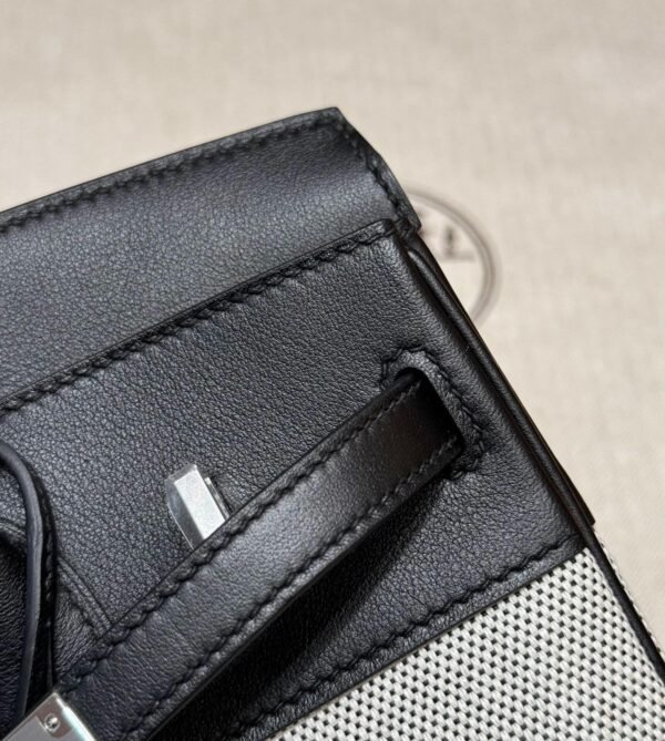 UAE Hermes Birkin 25CM Canvas Bag CK89 Noir Swift Leather Silver Hardware