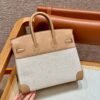 Hermes Birkin 30CM Canvas/Swift Leather Bag 0M Chai Silver Hardware