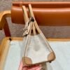 Hermes Birkin 30CM Canvas/Swift Leather Bag 0M Chai Silver Hardware