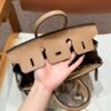 Hermes Birkin 30CM Canvas/Swift Leather Bag 0M Chai Silver Hardware