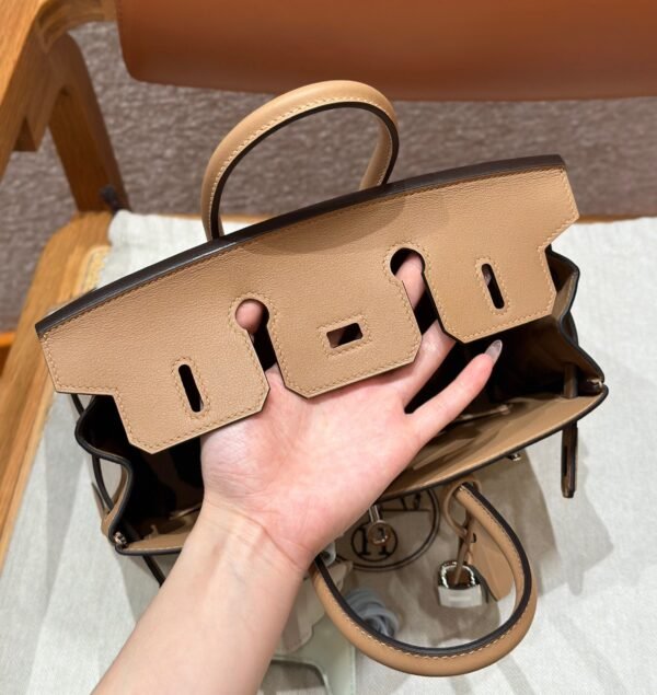 Hermes Birkin 30CM Canvas/Swift Leather Bag 0M Chai Silver Hardware