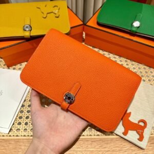 Hermes Wallet Sale Dogon Purse Togo 93 Orange Silver Hardware