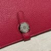 Hermes Wallet Dogon Q5 Rouge Casaque Silver Hardware Togo Leather Purse