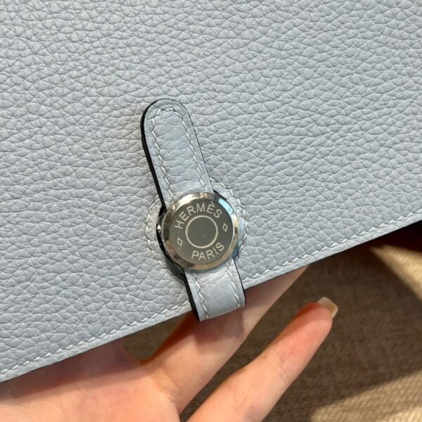 Hermes Dogon Wallet Togo Blue Pale Silver Hardware