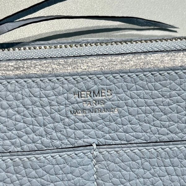 Hermes Dogon Wallet Togo Blue Pale Silver Hardware