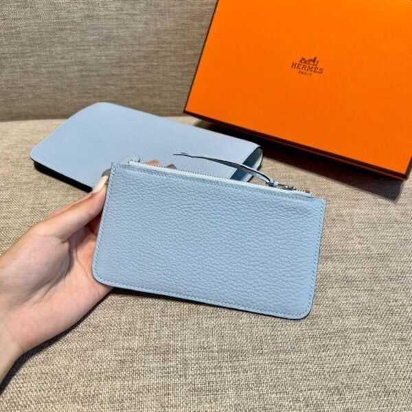 Hermes Dogon Wallet Togo Blue Pale Silver Hardware