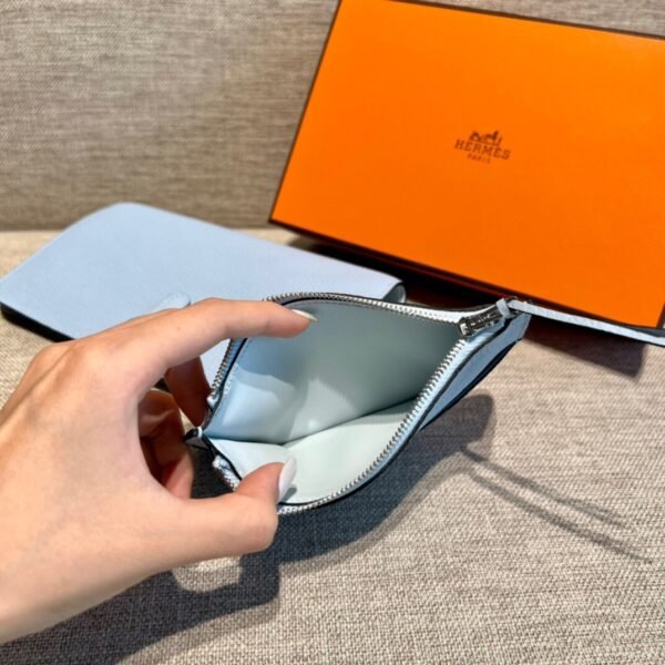 Hermes Dogon Wallet Togo Blue Pale Silver Hardware