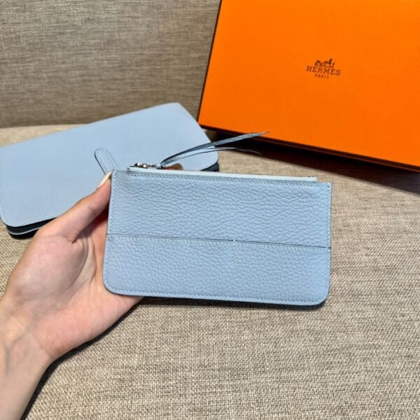Hermes Dogon Wallet Togo Blue Pale Silver Hardware