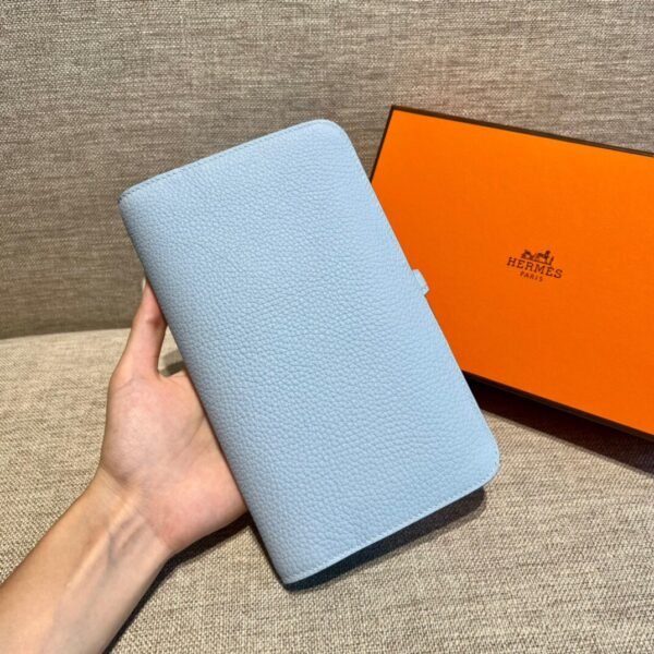 Hermes Dogon Wallet Togo Blue Pale Silver Hardware