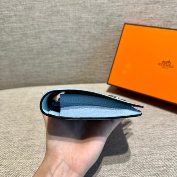 Hermes Dogon Wallet Togo Blue Pale Silver Hardware