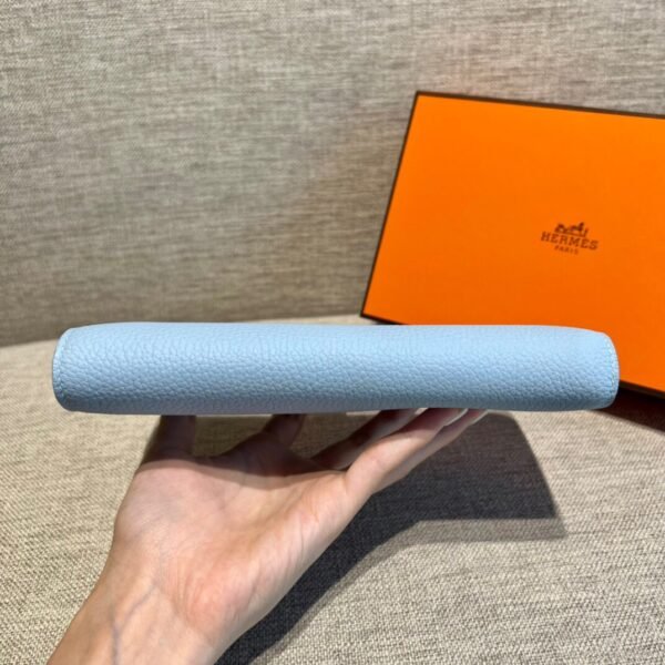 Hermes Dogon Wallet Togo Blue Pale Silver Hardware