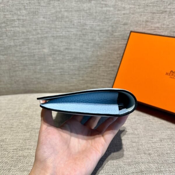 Hermes Dogon Wallet Togo Blue Pale Silver Hardware
