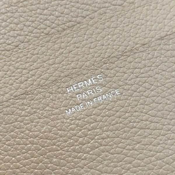 Hermes Chaine Dancre Wallet 8L Beton Evercolor Leather Silver Hardware