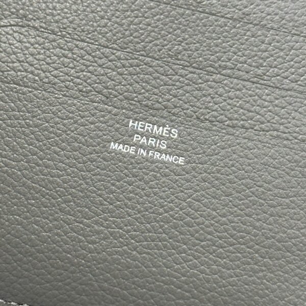 Hermes Chaine Dancre Wallet 63 Vert Amande Evercolor Leather Silver Full Handmade