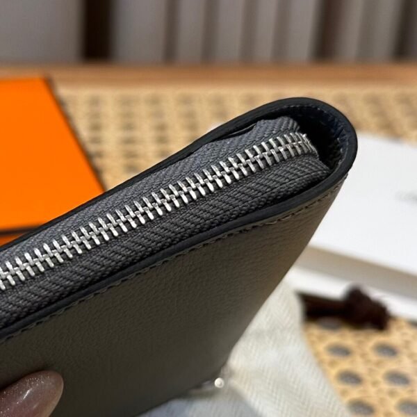 Hermes Chaine Dancre Wallet 63 Vert Amande Evercolor Leather Silver Full Handmade