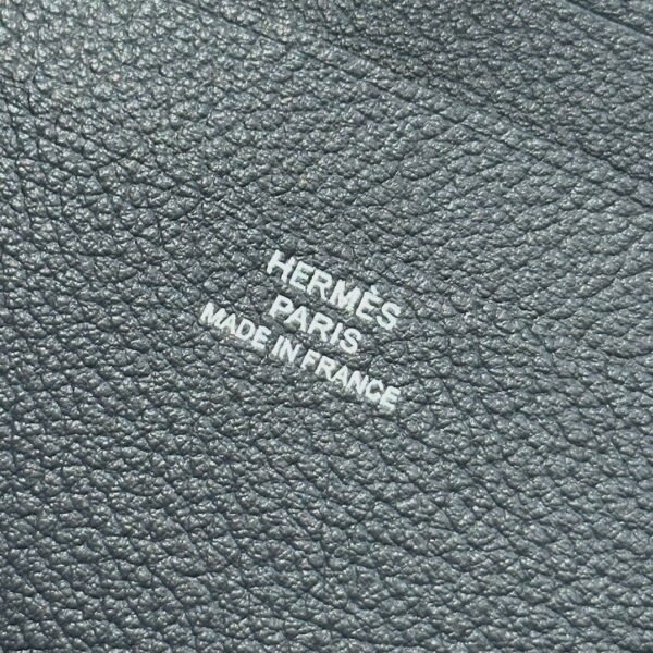 Hermes Chaine Dancre Wallet CK89 Black Evercolor Leather Silver Full Handmade
