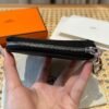 Hermes Chaine Dancre Wallet CK89 Black Evercolor Leather Silver Full Handmade