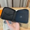 Hermes Chaine Dancre Wallet CK89 Black Evercolor Leather Silver Full Handmade