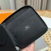 Hermes Chaine Dancre Wallet CK89 Black Evercolor Leather Silver Full Handmade