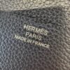 Hermes Chaine Dancre Wallet 2Z Blue nuit Evercolor Leather Silver Full Handmade