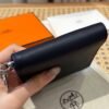 Hermes Chaine Dancre Wallet 2Z Blue nuit Evercolor Leather Silver Full Handmade