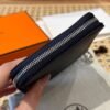 Hermes Chaine Dancre Wallet 2Z Blue nuit Evercolor Leather Silver Full Handmade