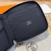 Hermes Chaine Dancre Wallet 2Z Blue nuit Evercolor Leather Silver Full Handmade