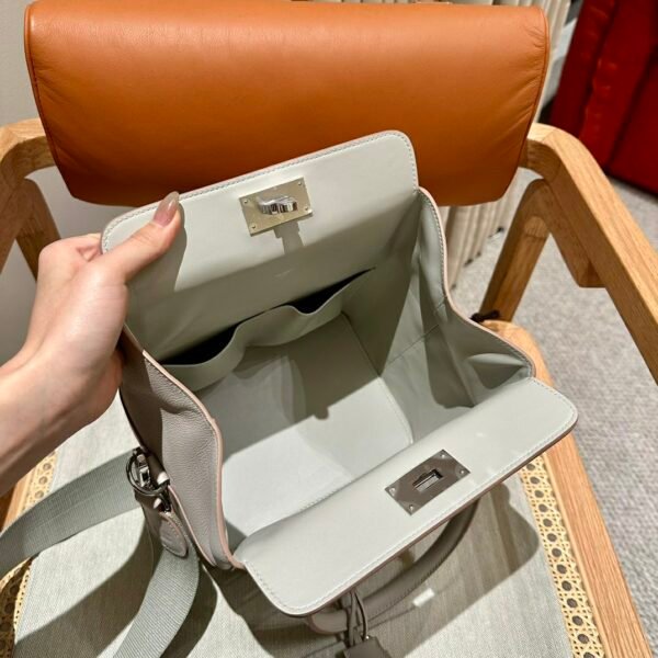 Hermes ToolBox 80 Pearl Gray Evercolor Leather Hardware Silver