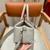 Hermes ToolBox 80 Pearl Gray Evercolor Leather Hardware Silver