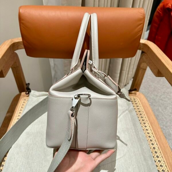 Hermes ToolBox 80 Pearl Gray Evercolor Leather Hardware Silver