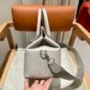 Hermes ToolBox 80 Pearl Gray Evercolor Leather Hardware Silver