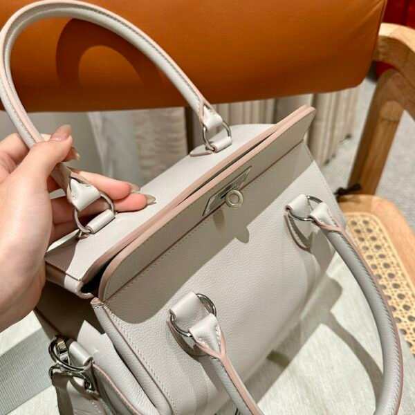 Hermes ToolBox 80 Pearl Gray Evercolor Leather Hardware Silver