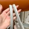 Hermes ToolBox 80 Pearl Gray Evercolor Leather Hardware Silver