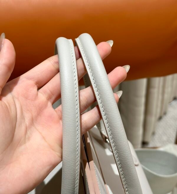 Hermes ToolBox 80 Pearl Gray Evercolor Leather Hardware Silver