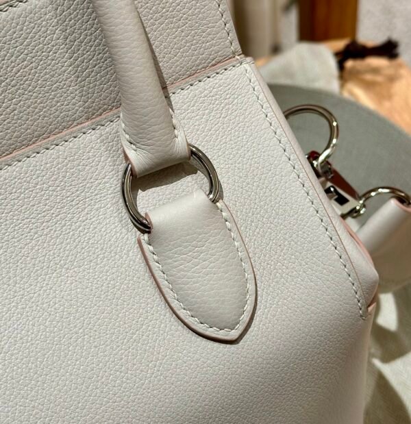 Hermes ToolBox 80 Pearl Gray Evercolor Leather Hardware Silver