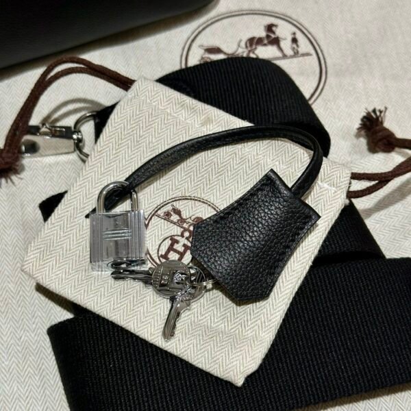 Hermes ToolBox 20CM CK89 Black Evercolor Leather Hardware Silver