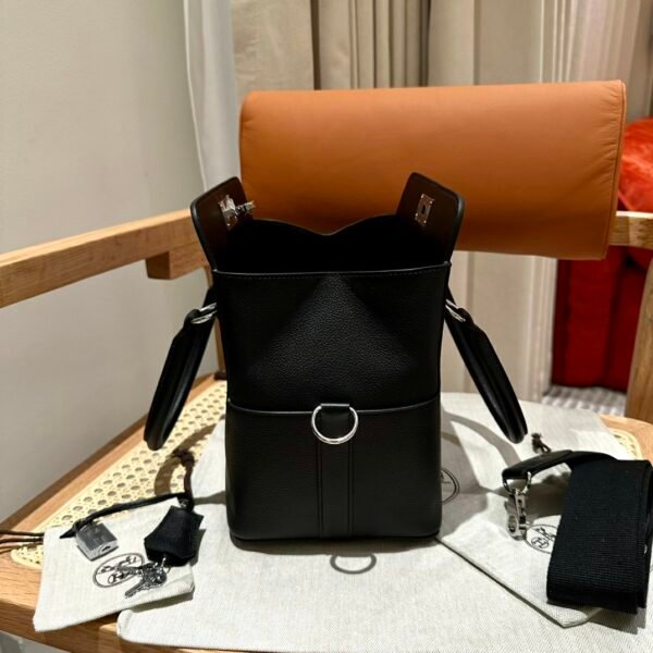 Hermes ToolBox 20CM CK89 Black Evercolor Leather Hardware Silver