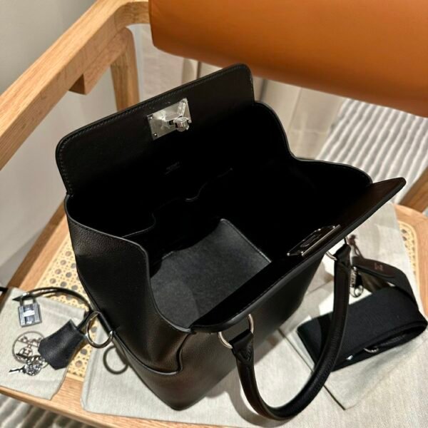 Hermes ToolBox 20CM CK89 Black Evercolor Leather Hardware Silver