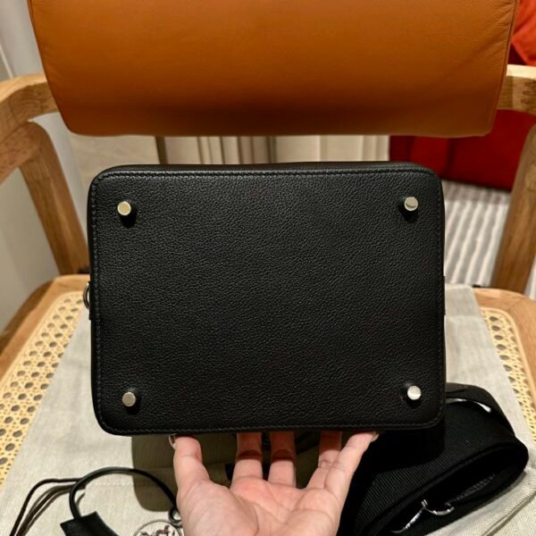 Hermes ToolBox 20CM CK89 Black Evercolor Leather Hardware Silver
