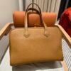 Hermes Victoria Light Briefcase 2S Sesame Togo Leather Gold Hardware