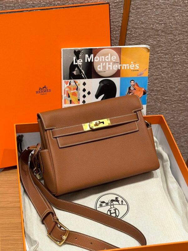 DDMode Hermes Kelly Messenger CK37 Gold Evercolor Leather Gold Hardware