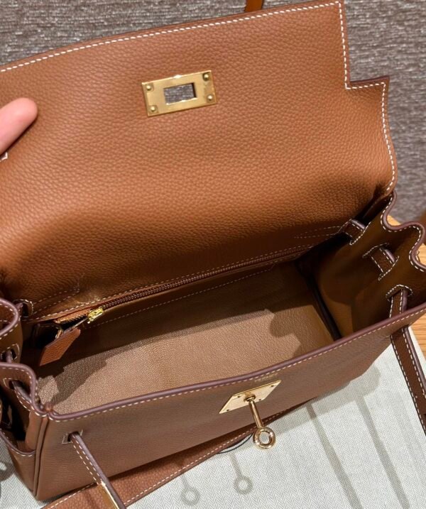 DDMode Hermes Kelly Messenger CK37 Gold Evercolor Leather Gold Hardware