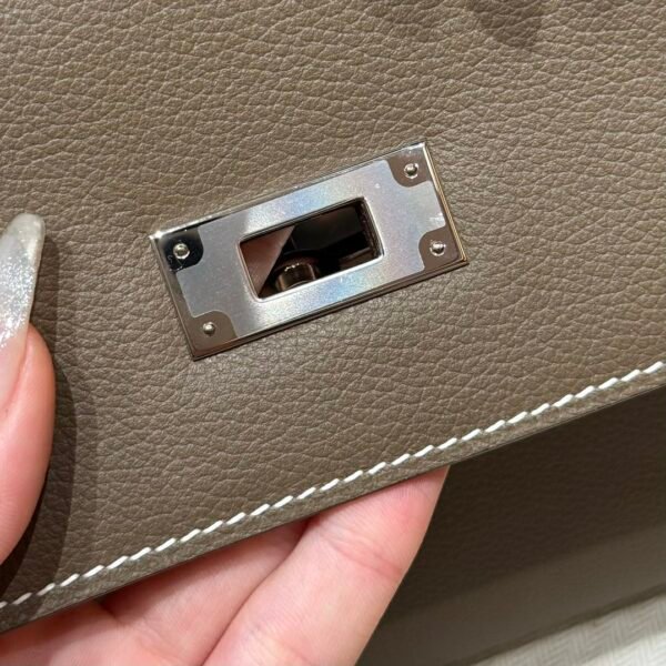 Hermes CK18 Etoupe Kelly Messenger All Handmade Evercolor Gold Hardware