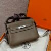 Hermes CK18 Etoupe Kelly Messenger All Handmade Evercolor Gold Hardware