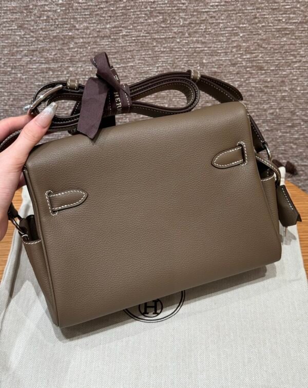 Hermes CK18 Etoupe Kelly Messenger All Handmade Evercolor Gold Hardware
