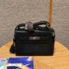 Hermes Kelly Messenger CK89 Black Evercolor Leather Silver Hardware DDMode