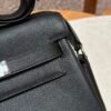 Hermes Kelly Messenger CK89 Black Evercolor Leather Silver Hardware DDMode